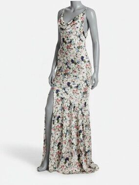 Cinq à Sept Women's White Floral Julissa Silk Gown Dress Size 2